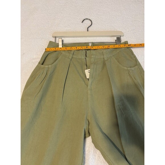 Free People Sweet Talk Wide Leg Crop Chino Pants Womens Sz 10 Sun Faded Green - Picture 6 of 6